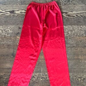 Bold Red Satin Pants